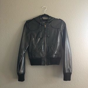 Jay Jays Faux Leather Jacket with Hoodie
